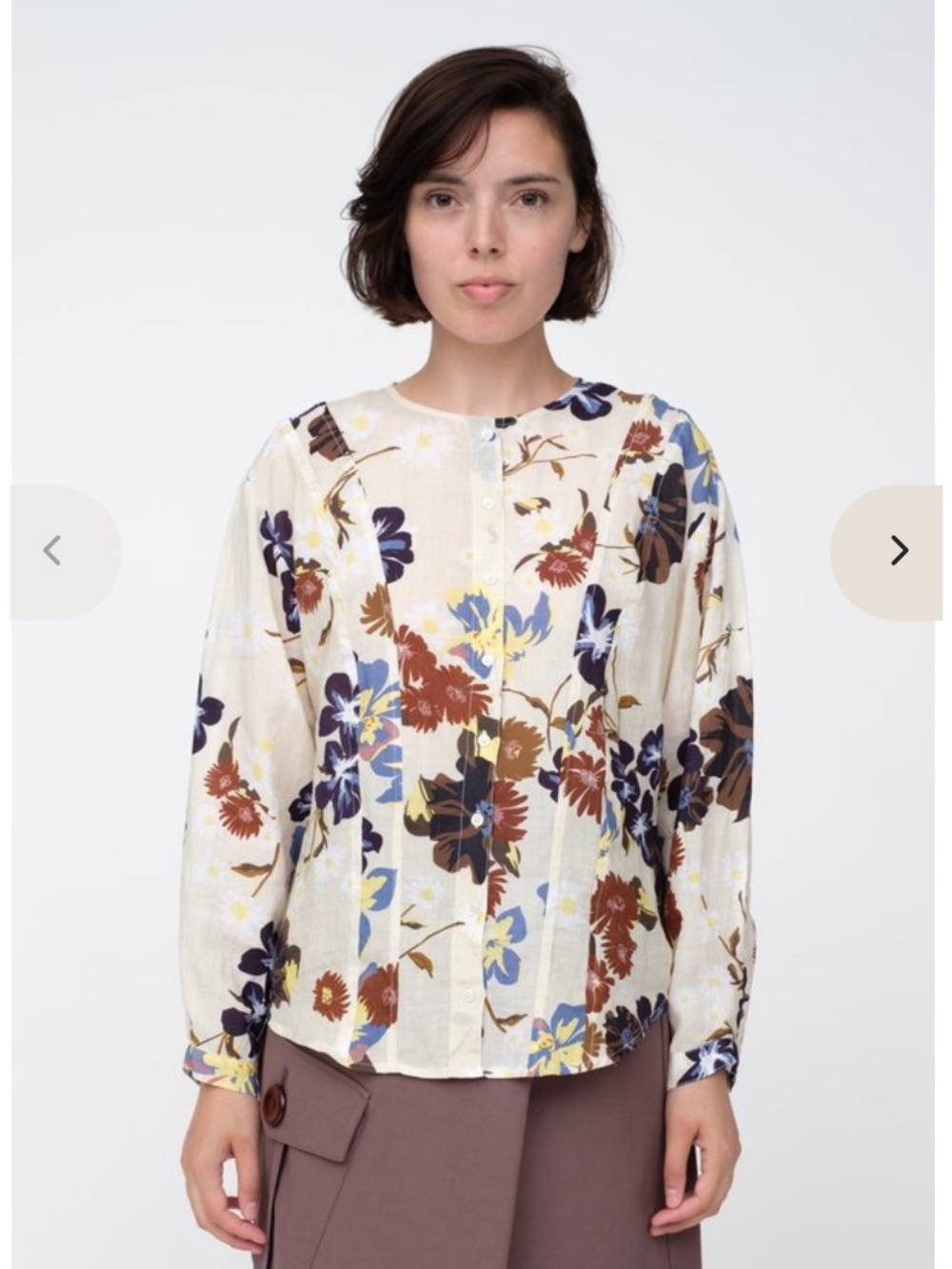 Sea New York Margherite Floral 100% Cotton Button Front Blouse